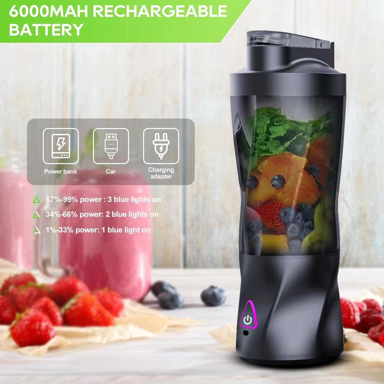 Portable Blender Usb Rechargeable - Taşınabilir Elektrikli Meyve Sıkacağı 700ML USB
