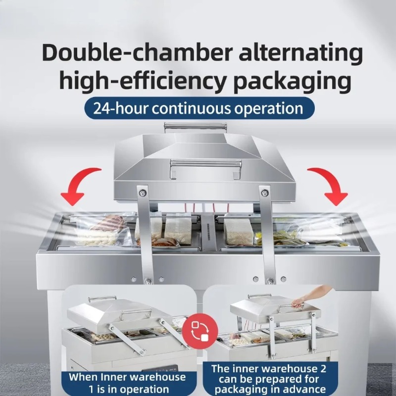 Food Vacuum Sealer Machine - Çift Bölmeli Vakum Makinesi Büyük Ticari
