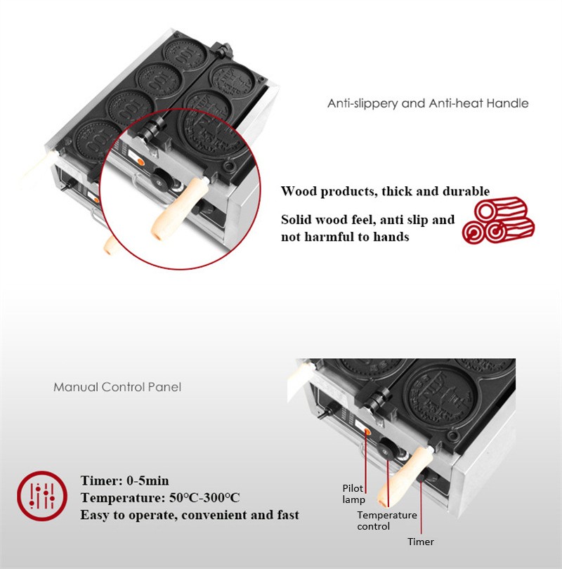 4 adet Küçük Altın Sikke Ekmek - Mini Waffle Maker Machine incelemesi ve fiyatı