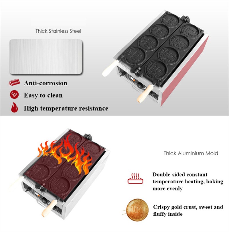 4 adet Küçük Altın Sikke Ekmek - Mini Waffle Maker Machine incelemesi ve fiyatı