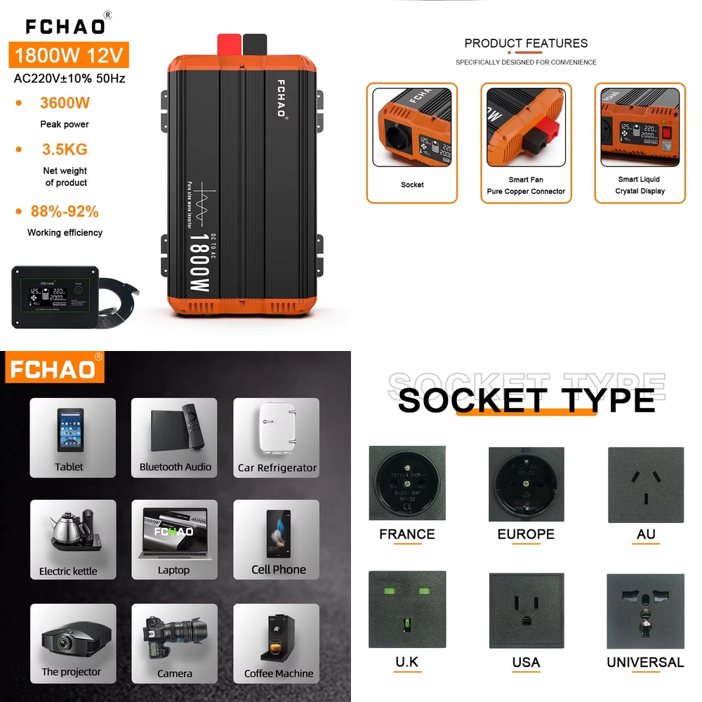 1800W Güç İnvertörü DC 12V - A - Home Appliances incelemesi ve fiyatı