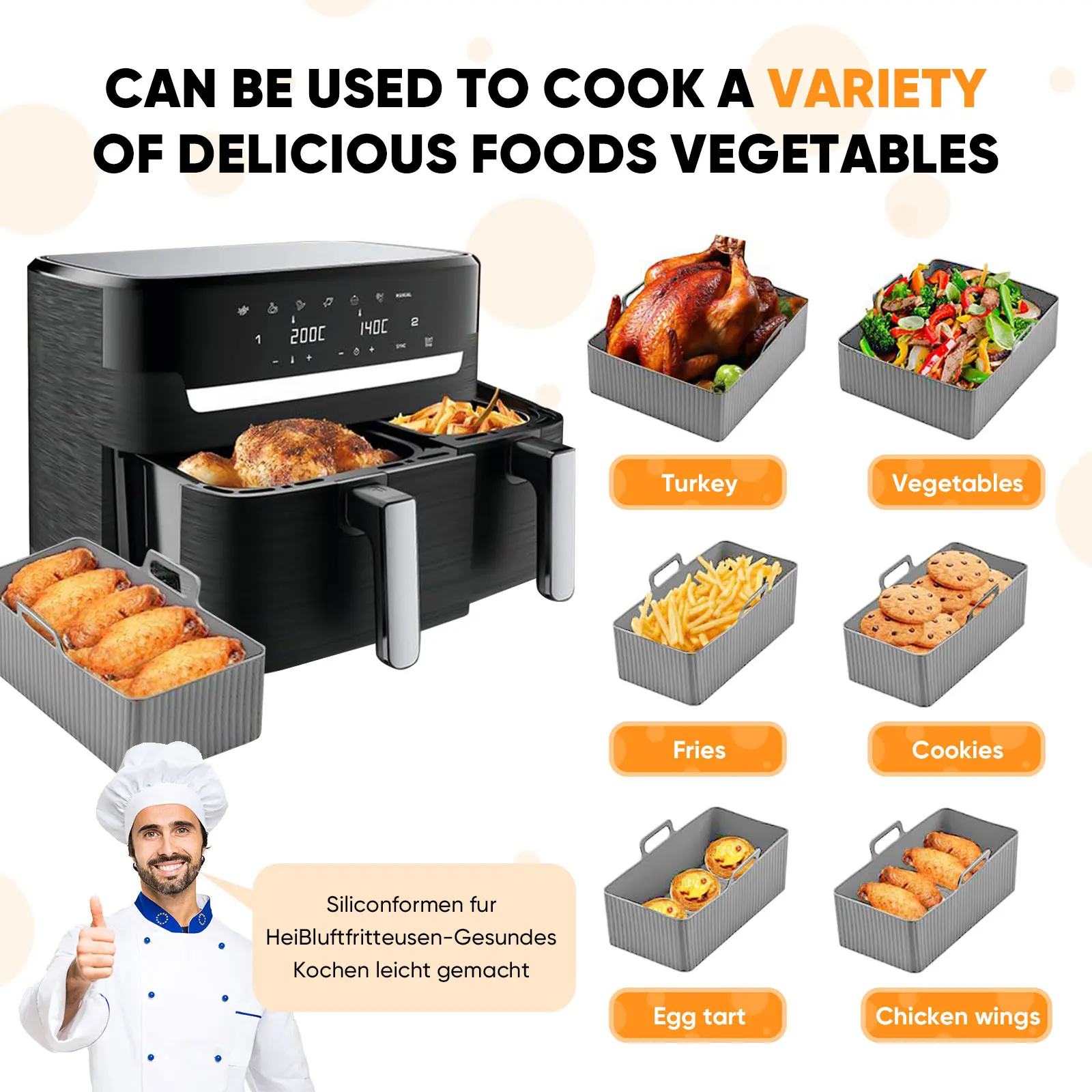 2'li Set Silikon Hava Fritözü  - Air Fryer Silicone Pot Liner incelemesi ve fiyatı